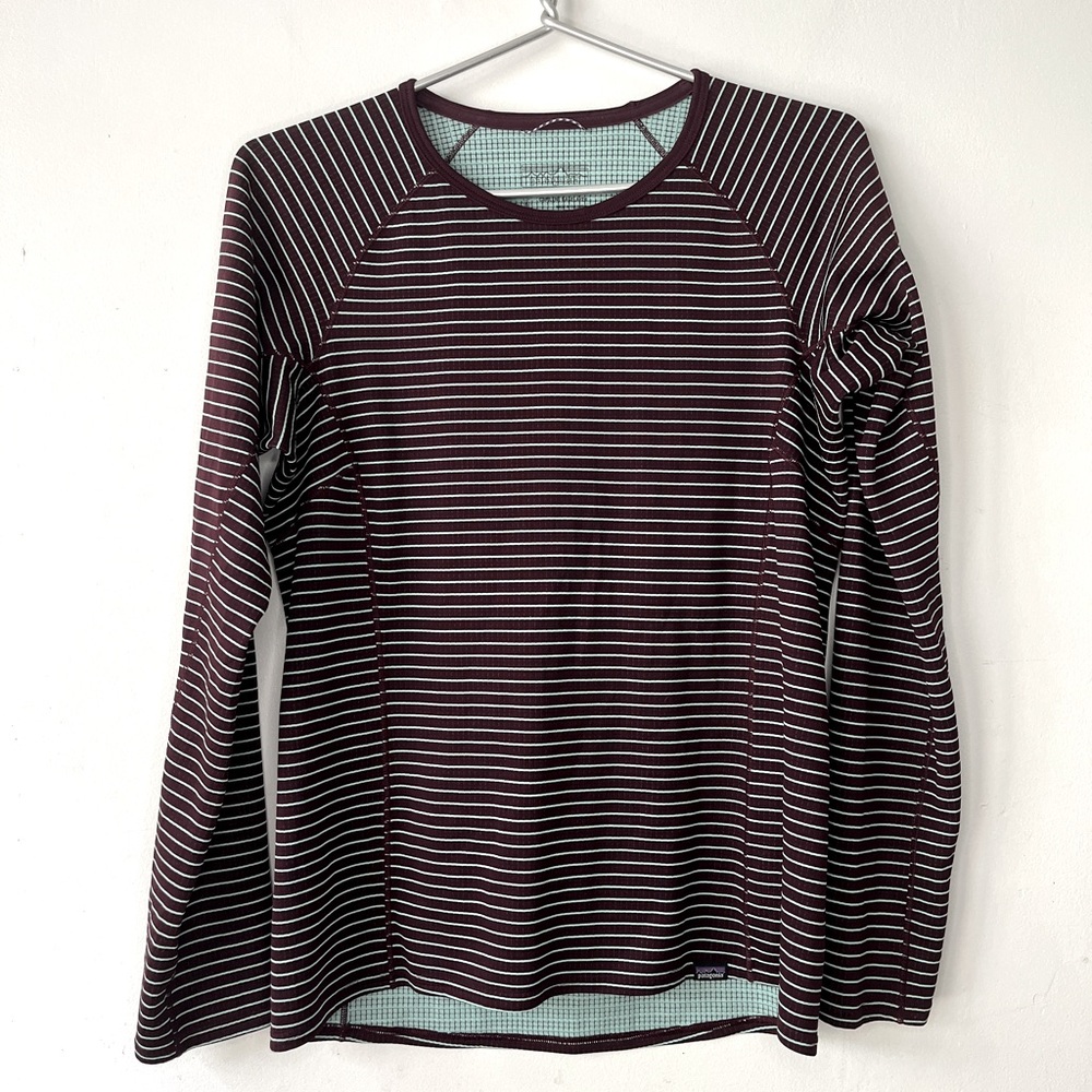 Patagonia Midweight Capilene Baselaywr Long Sleeve Striped Size Medium